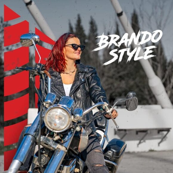 Genuine Leather Black Jacket for Water Resistant Motorbike Riding For Women - Picture 3 of 7